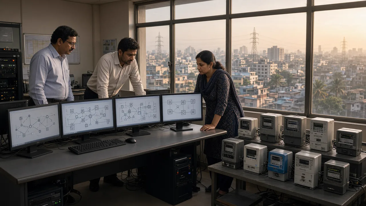 Indian utility control room reviewing a multi-vendor smart meter network