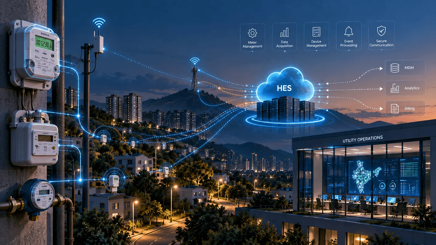Zenium Head-End System connecting smart meters