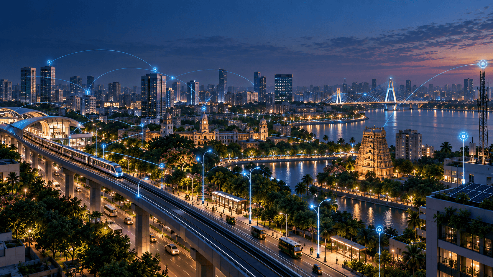 Urban energy infrastructure with connected digital network overlay